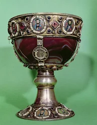 チャリス（クォーツ、エナメル、金メッキシルバー）